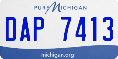MI license plate DAP7413