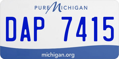 MI license plate DAP7415