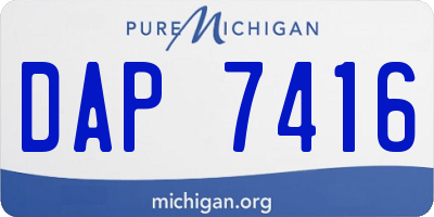 MI license plate DAP7416