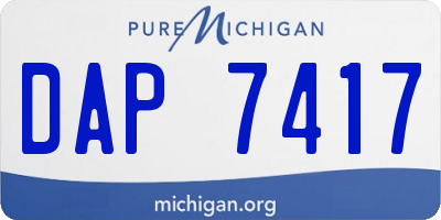 MI license plate DAP7417
