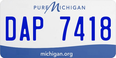MI license plate DAP7418