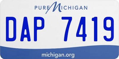 MI license plate DAP7419