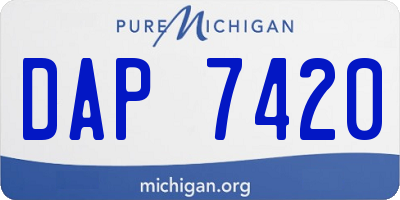 MI license plate DAP7420