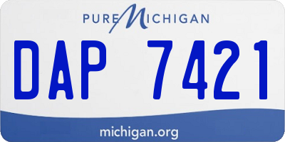 MI license plate DAP7421