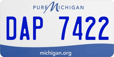 MI license plate DAP7422