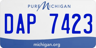 MI license plate DAP7423