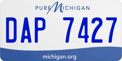MI license plate DAP7427