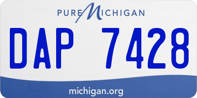 MI license plate DAP7428