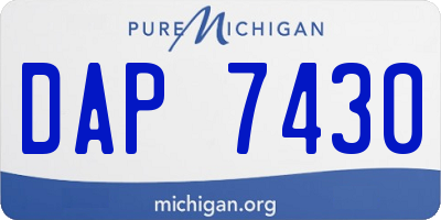 MI license plate DAP7430