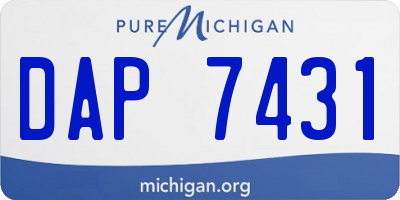 MI license plate DAP7431