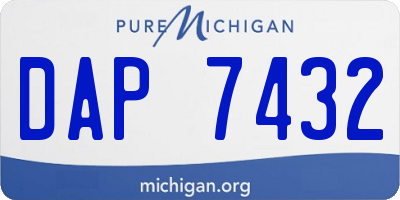 MI license plate DAP7432