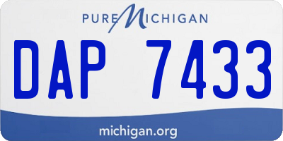 MI license plate DAP7433