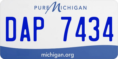 MI license plate DAP7434