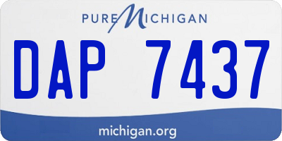 MI license plate DAP7437
