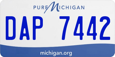 MI license plate DAP7442