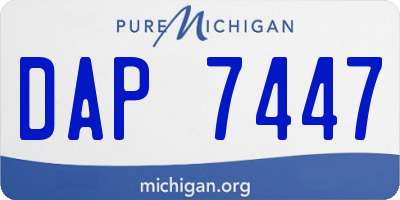 MI license plate DAP7447