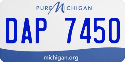 MI license plate DAP7450