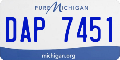 MI license plate DAP7451