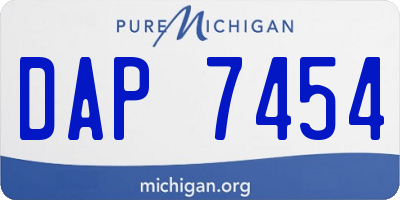 MI license plate DAP7454