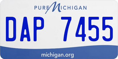MI license plate DAP7455