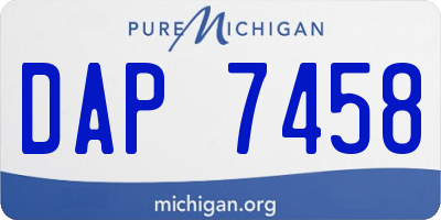 MI license plate DAP7458