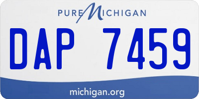 MI license plate DAP7459