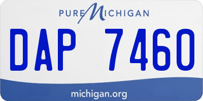 MI license plate DAP7460