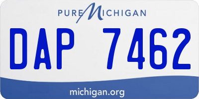 MI license plate DAP7462