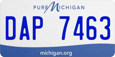 MI license plate DAP7463