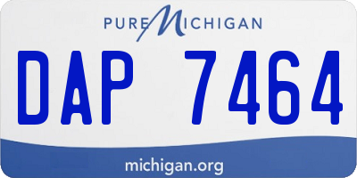 MI license plate DAP7464