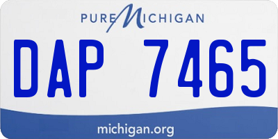 MI license plate DAP7465