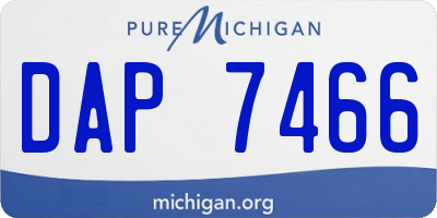MI license plate DAP7466