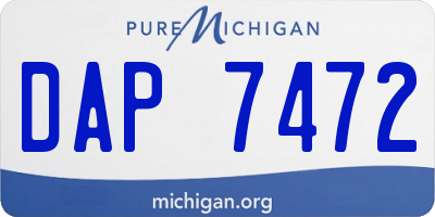 MI license plate DAP7472