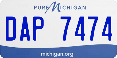 MI license plate DAP7474