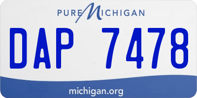 MI license plate DAP7478