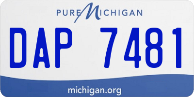 MI license plate DAP7481