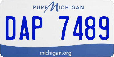 MI license plate DAP7489
