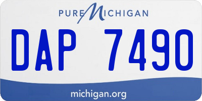 MI license plate DAP7490
