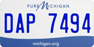 MI license plate DAP7494