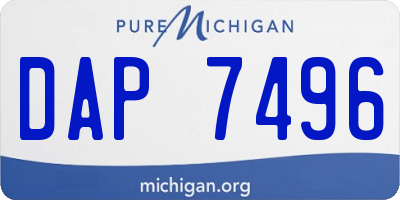 MI license plate DAP7496