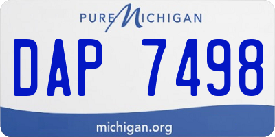 MI license plate DAP7498