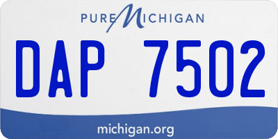 MI license plate DAP7502