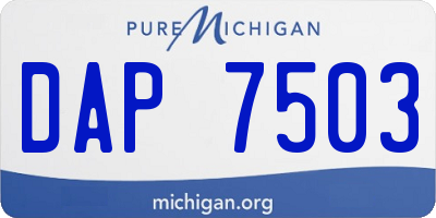 MI license plate DAP7503