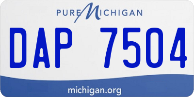 MI license plate DAP7504