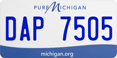 MI license plate DAP7505