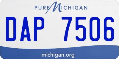 MI license plate DAP7506
