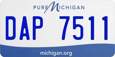 MI license plate DAP7511