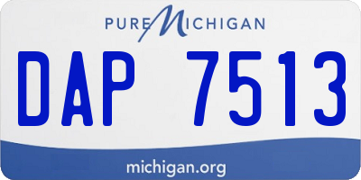 MI license plate DAP7513