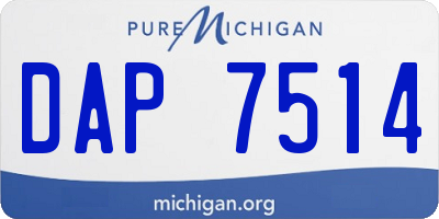 MI license plate DAP7514
