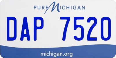 MI license plate DAP7520